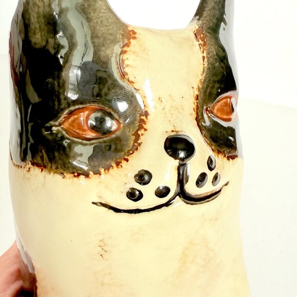 Ceramic Boston Terrier/Frenchie Pottery Planter Pot - Picture 4 of 13